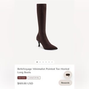 Cosy Island BelleVoyage Minimalist Pointed Toe Heeled Long Boots